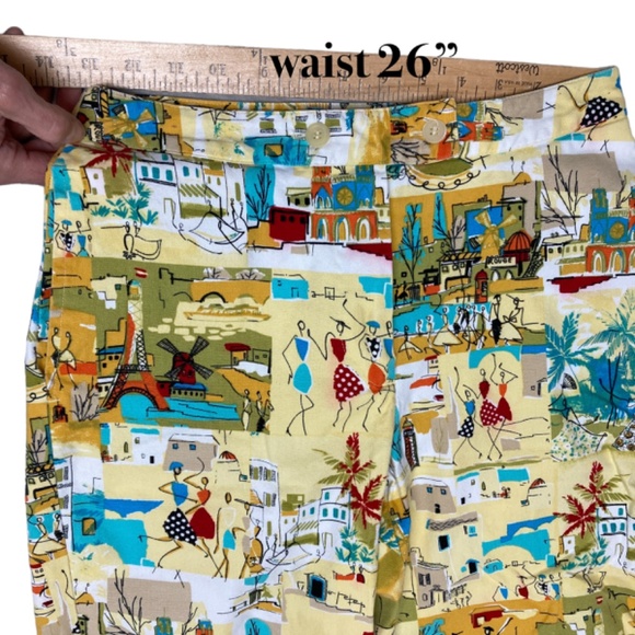 shorts small cotton festive colorful Bermuda flat front - Picture 7 of 13